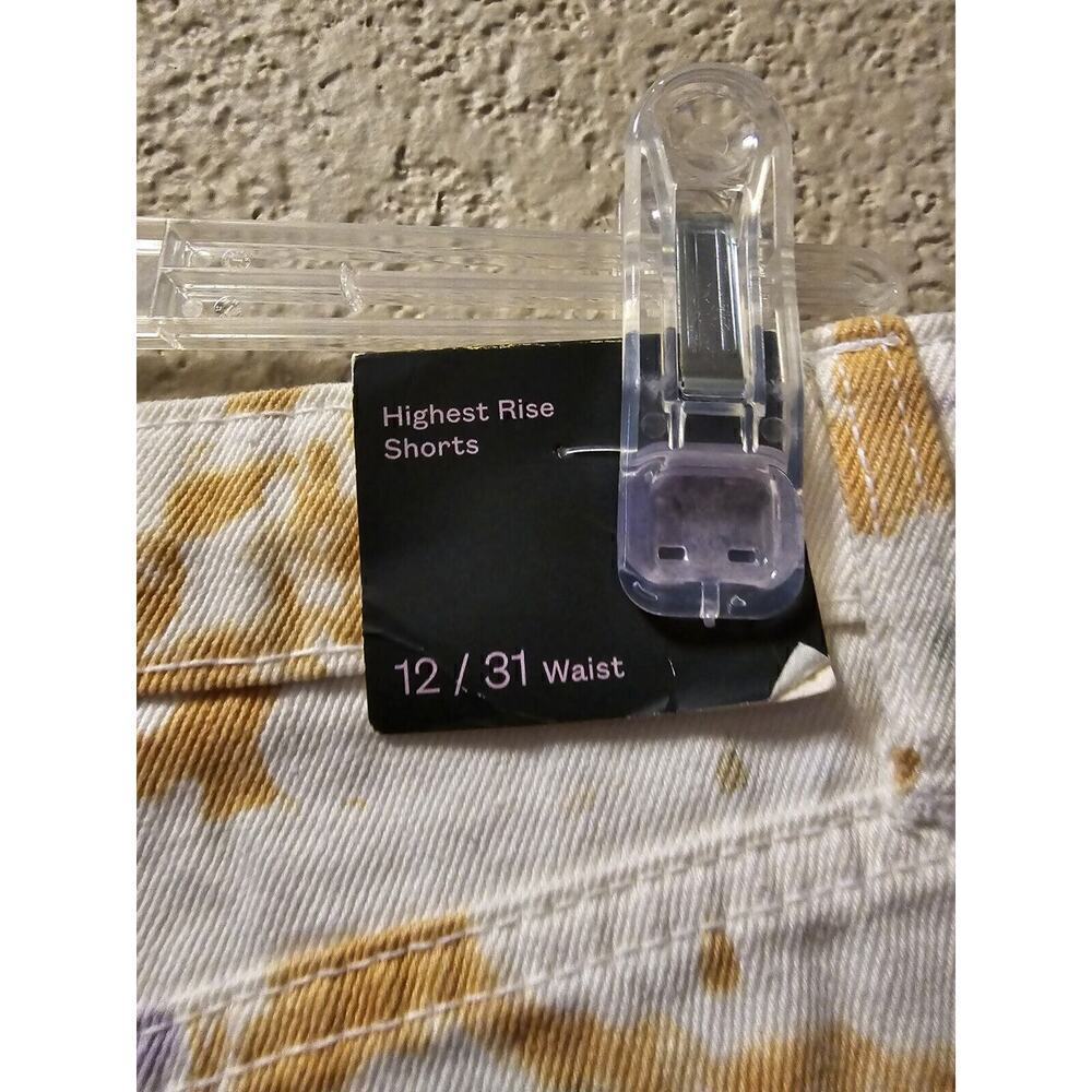 Wild Fable Tie Dye Shorts Size 12/31 Highest Rise Button Fly Raw Hem Fringe NWT - Picture 5 of 6